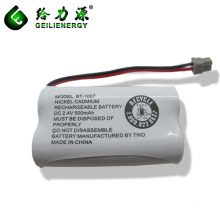 BT-1007 NIMH AA 2.4V 500mAh paquete de batería recargable para teléfono inalámbrico